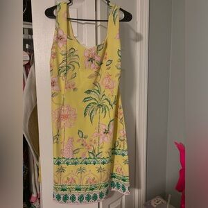 finch yellow tropical oasis engineered knit dress xl lily Pulitzer